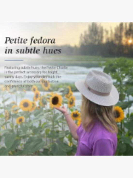 UPF 50+ Fedora Sun Hat - Packable & Travel-Friendly, Adjustable Drawstring
